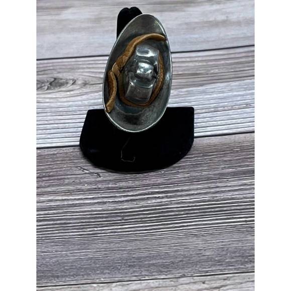 NEW ART BY AMY LABBE spoon hat ring in brushed silver - Picture 1 of 2